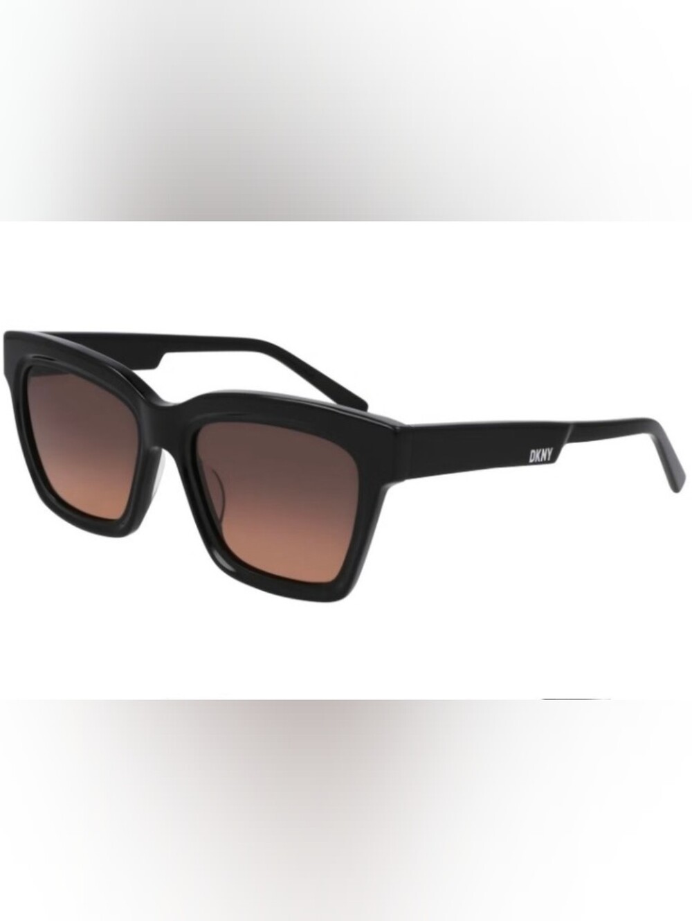 DKNY DK551S Stylish Black Square Sunglasses with Brown Gradient Lenses